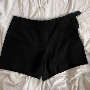 Women’s black shorts with side zipper